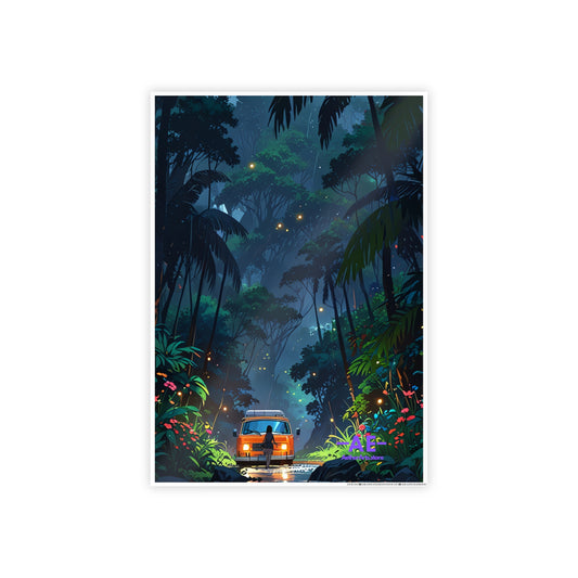 Glossy Art Print, Tropical Jungle Adventure Wall Poster
