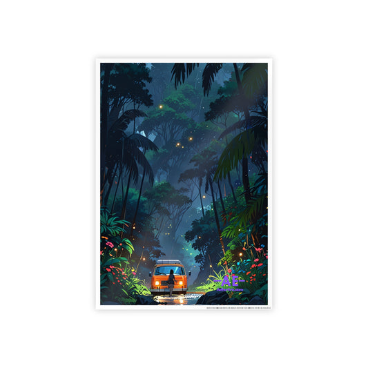 Glossy Art Print, Tropical Jungle Adventure Wall Poster